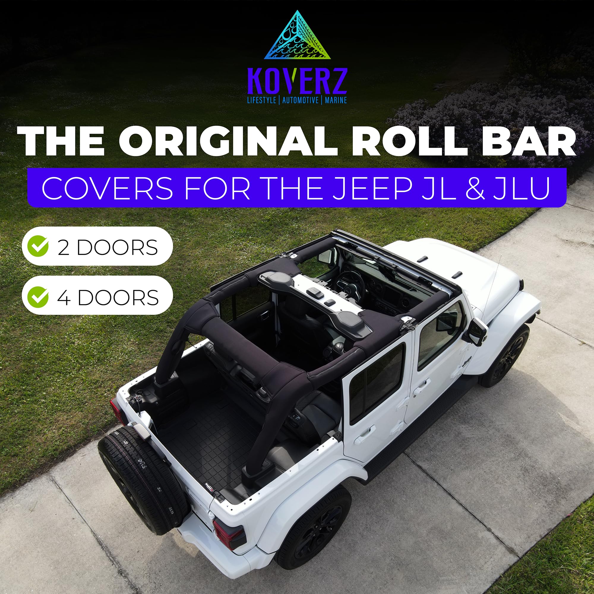 Amazon | Koverz ロールバーカバーセット Jeep Wrangler JL Unlimited